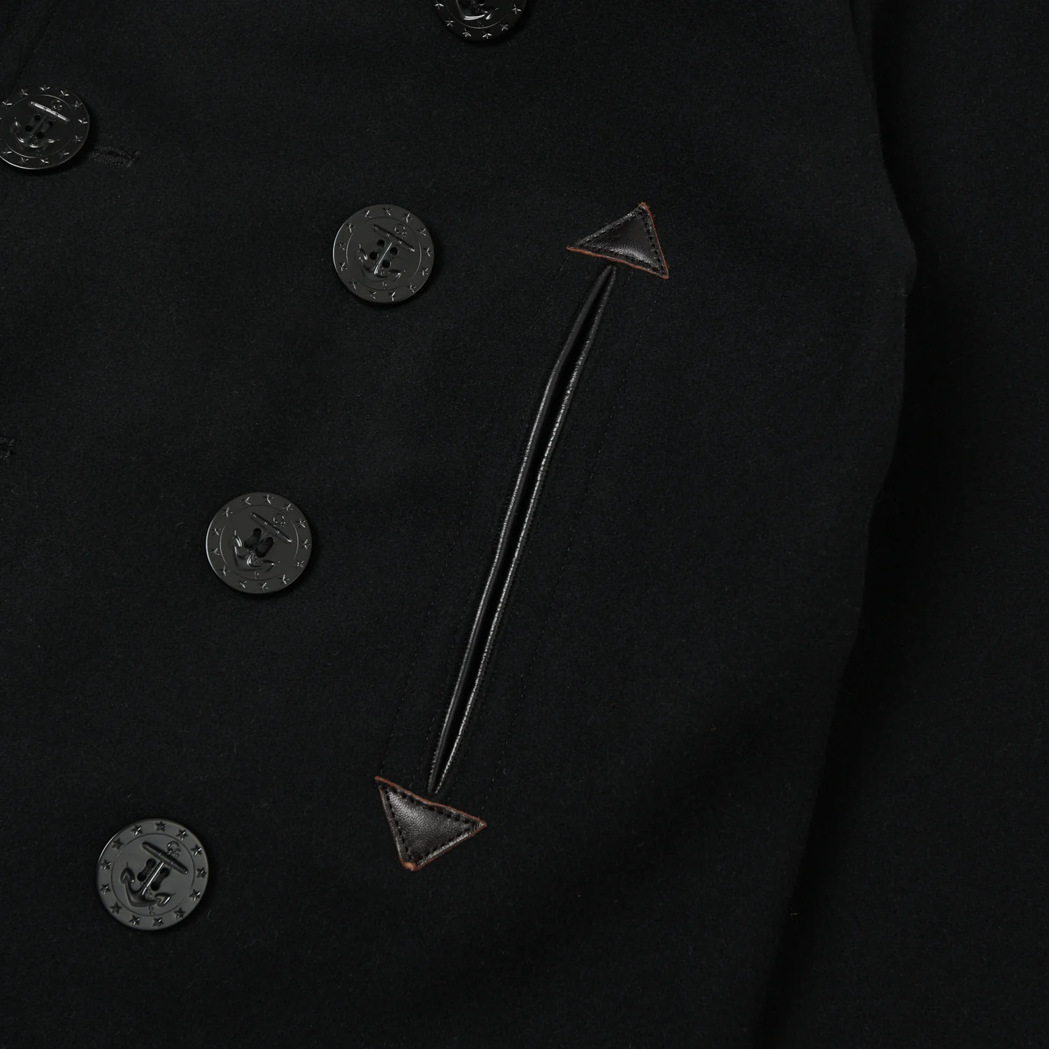 Buzz Rickson x William Gibson U.S. Navy Pea Coat - Black - Image 3
