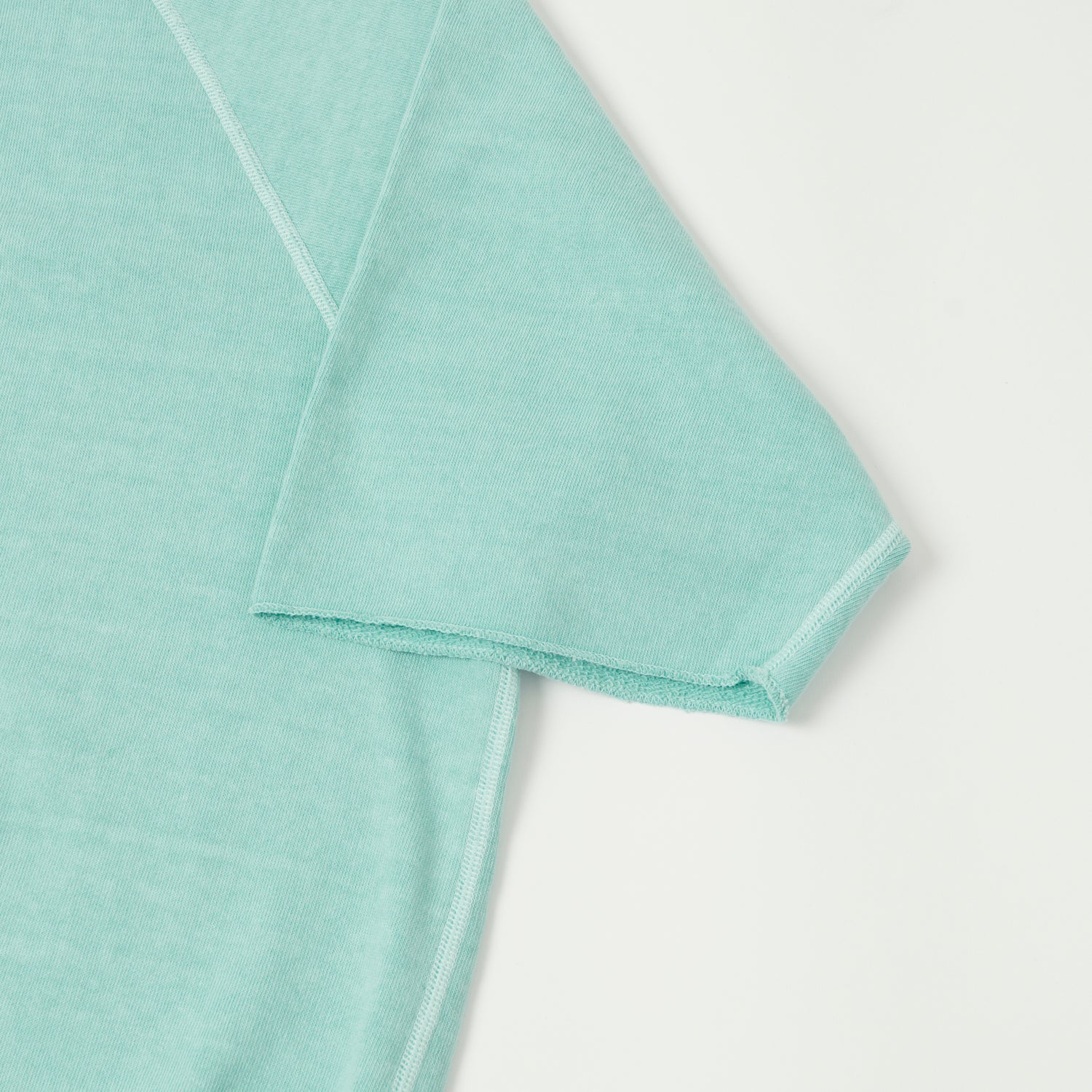 Dubbleworks Cut Off Sleeve Pigment Dyed Sweatshirt - Light Turquoise - Image 3