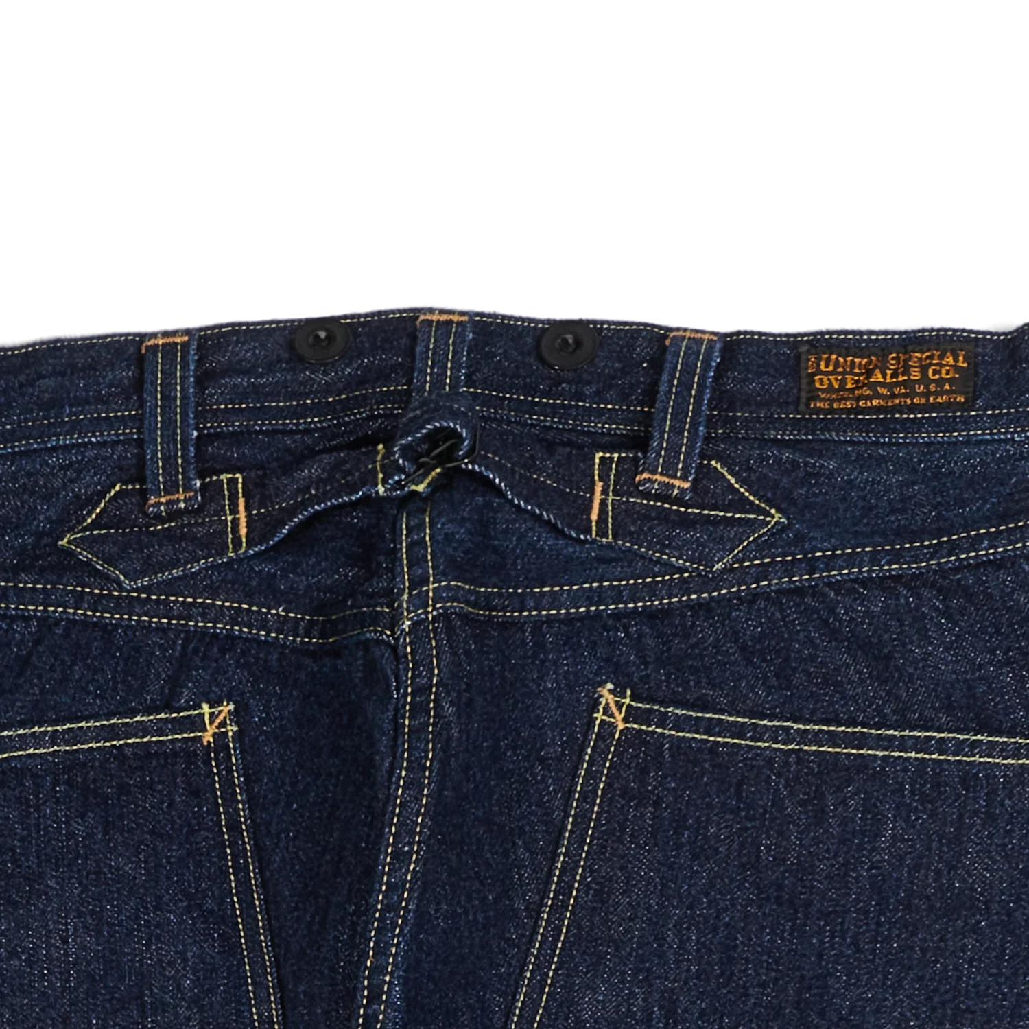 Freewheelers & Co Union Special Overalls 'Bake Head' 14oz Denim Overall - Rinsed - Image 8