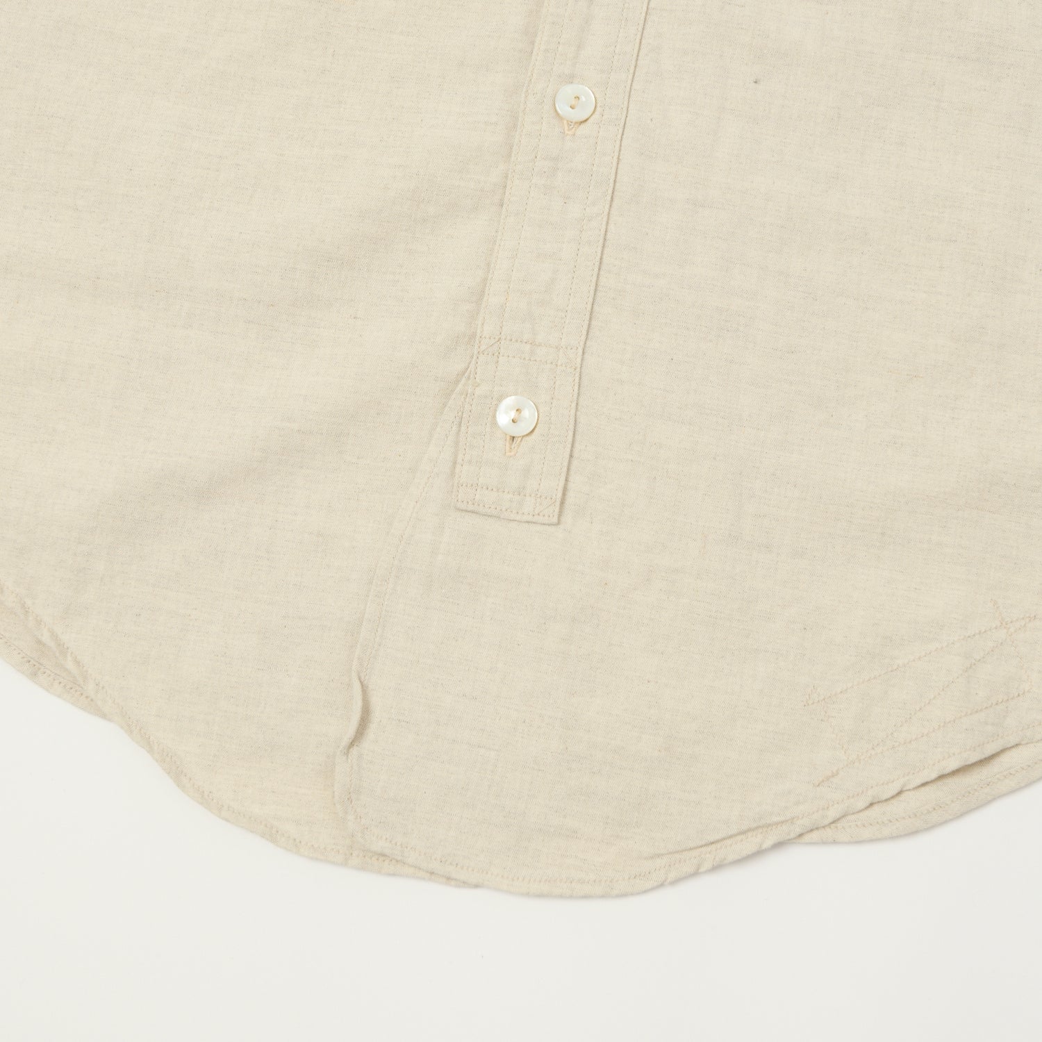 Freewheelers & Co Union Special Overalls 'Big Bertha' S/S Chambray Work Shirt - White - Image 4