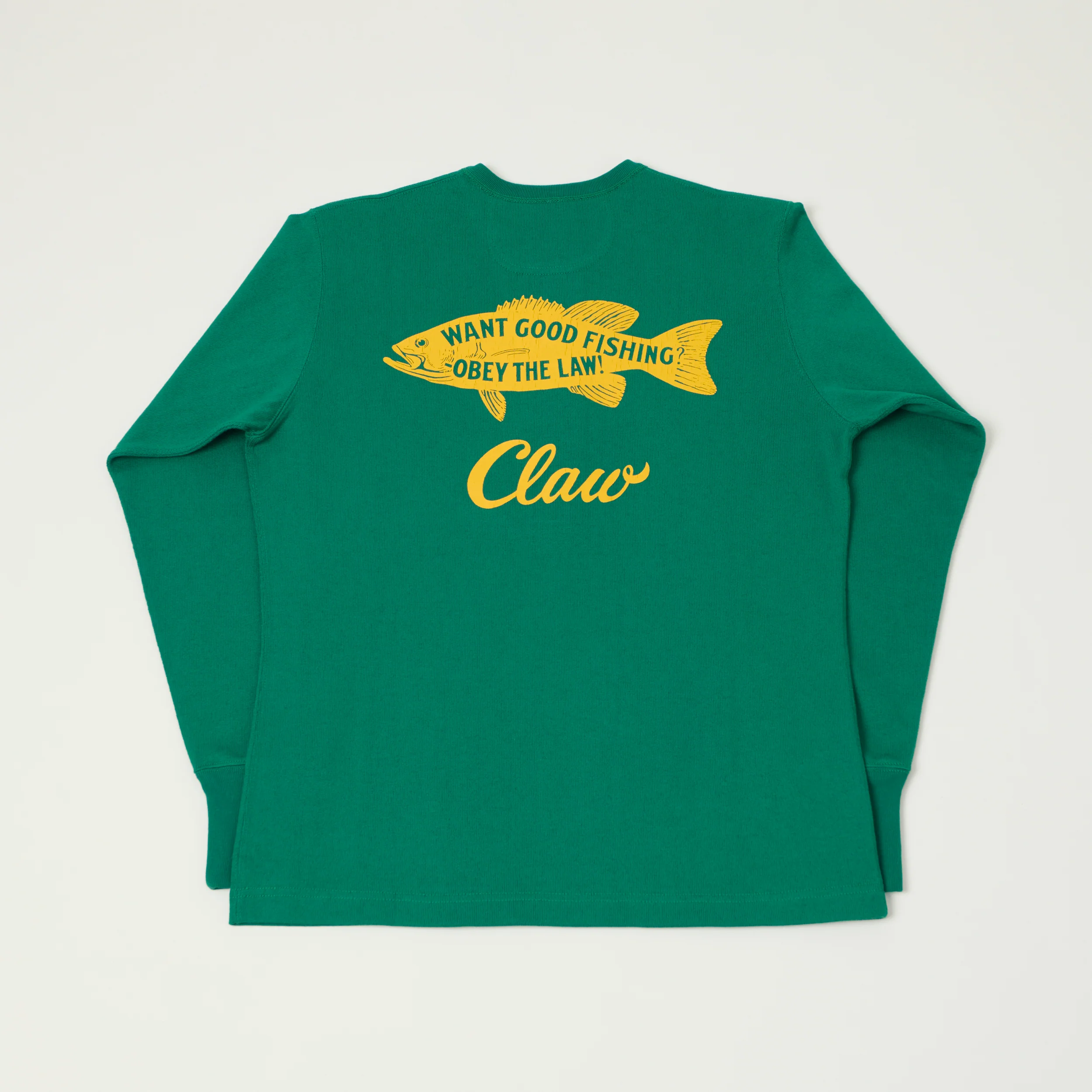 Freewheelers & Co Power Wear 'Claw' Long Sleeve Henley - Green - Image 6