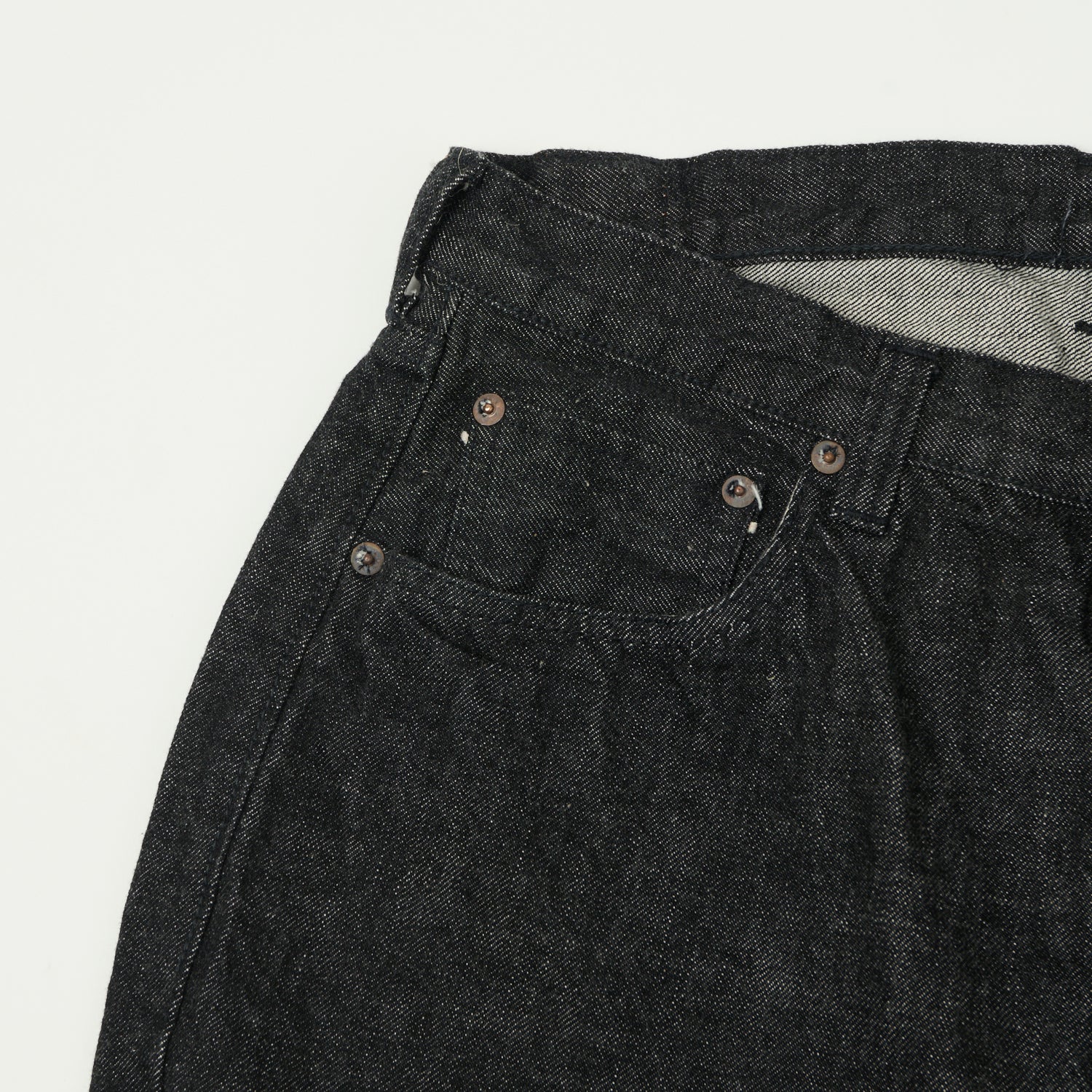 FULLCOUNT 0105 13.7oz Wide Straight Jean - Black One Wash - Image 4