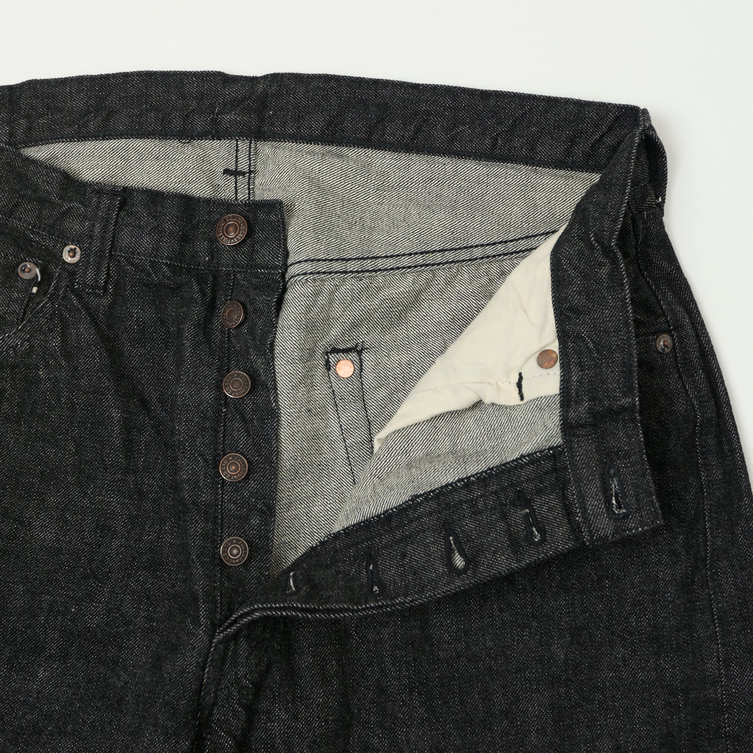 FULLCOUNT 0105 13.7oz Wide Straight Jean - Black One Wash - Image 5
