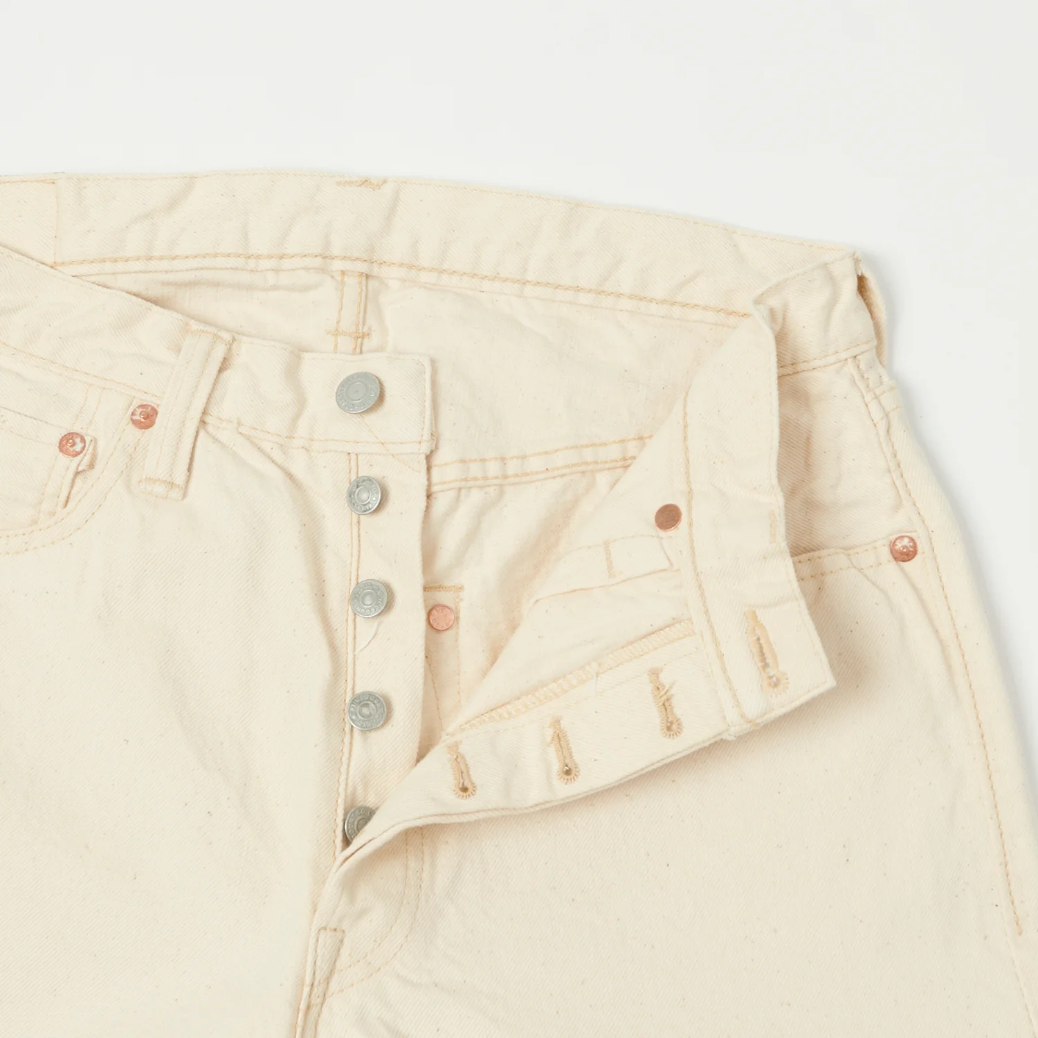 FULLCOUNT 0105 13.7oz Wide Straight Jean - Ecru One Wash - Image 4