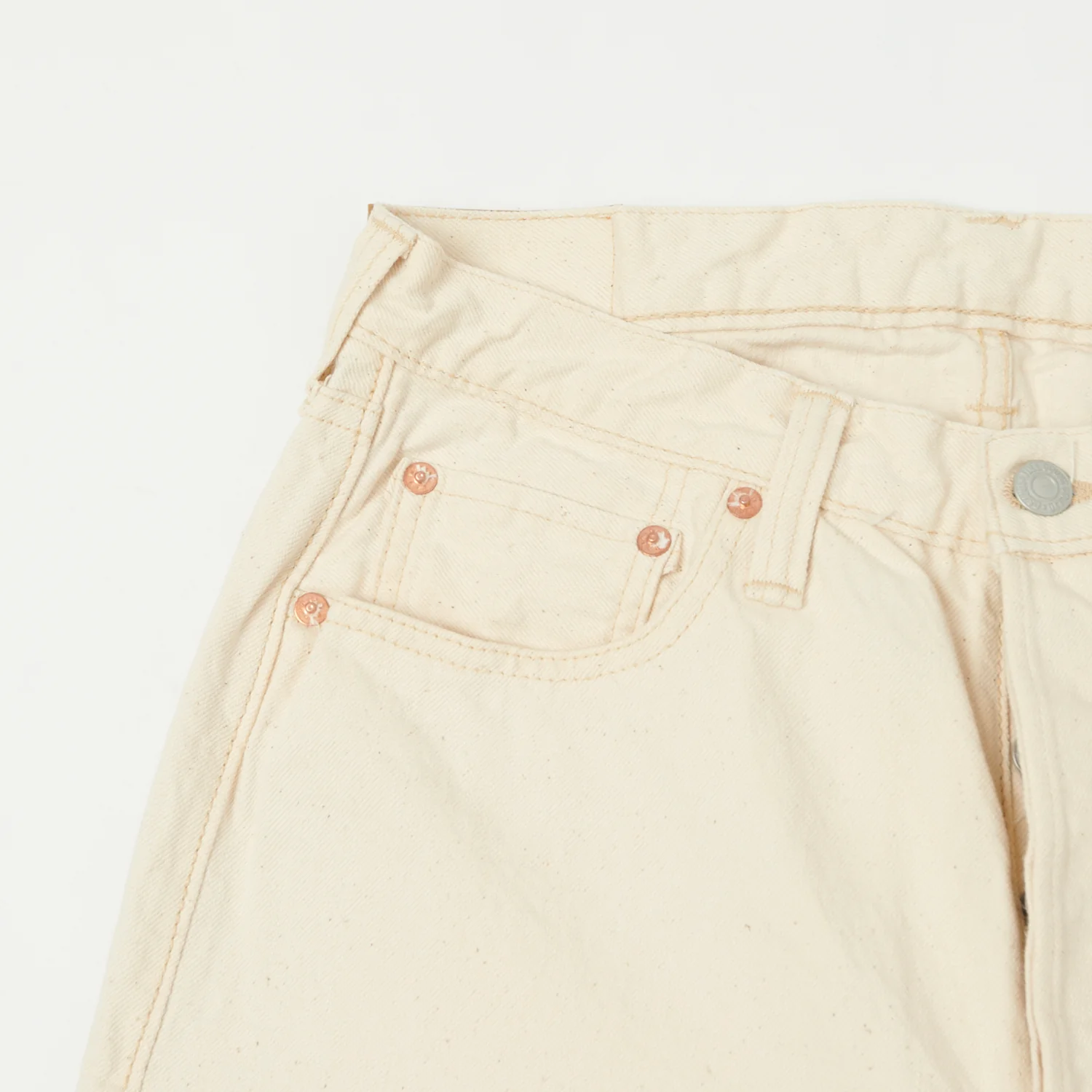 FULLCOUNT 0105 13.7oz Wide Straight Jean - Ecru One Wash - Image 5