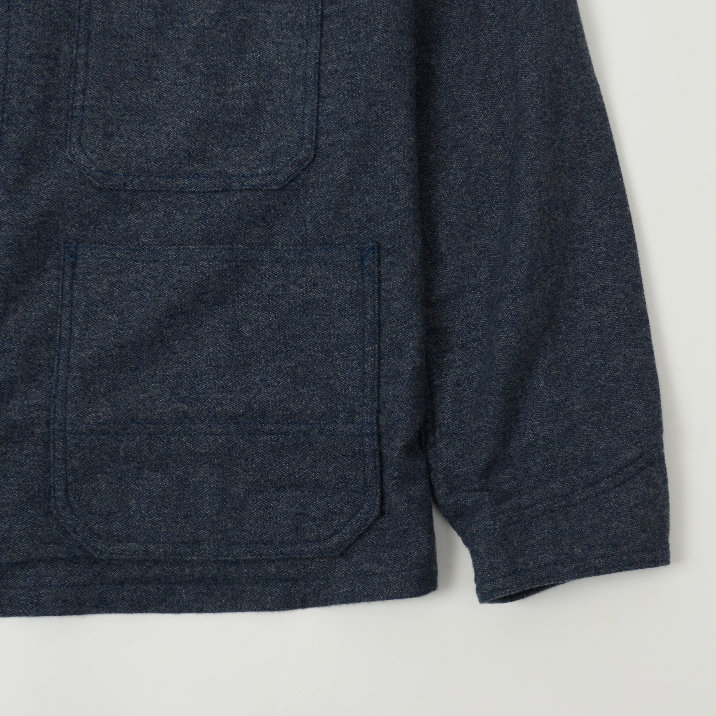 FULLCOUNT 2015 Wool/Cashmere Lightweight Overshirt - Navy - Image 3