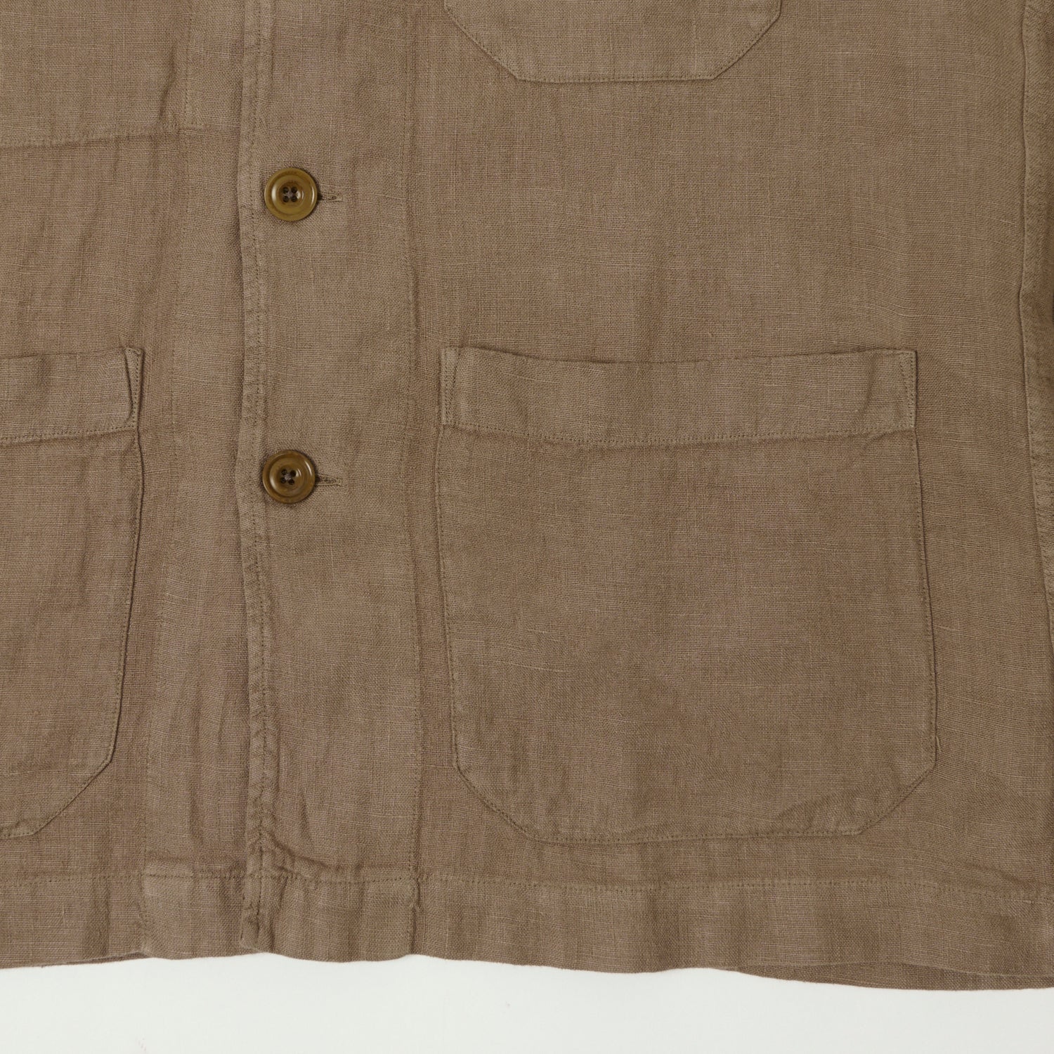 Hartford Linen Chore Jacket - Cigar - Image 3