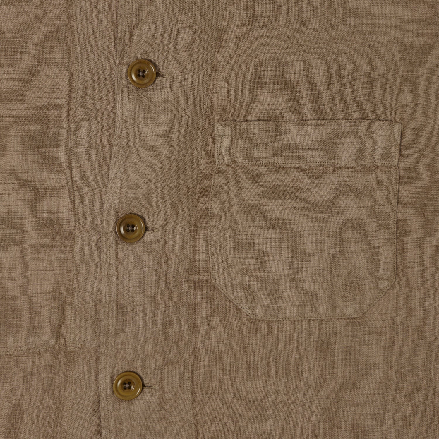 Hartford Linen Chore Jacket - Cigar - Image 4