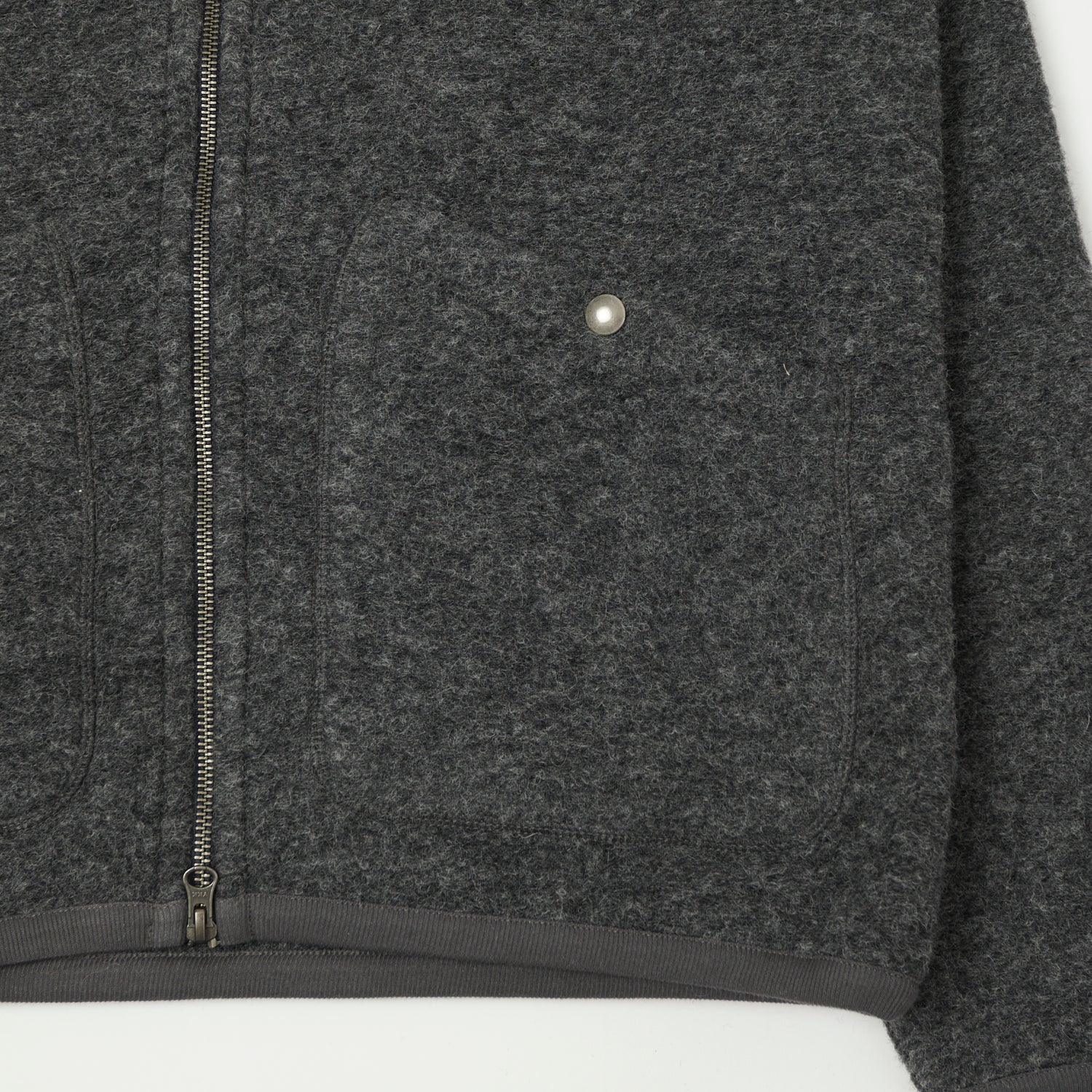 Hartford 'David' Knitted Wool Jacket - Charcoal - Image 3