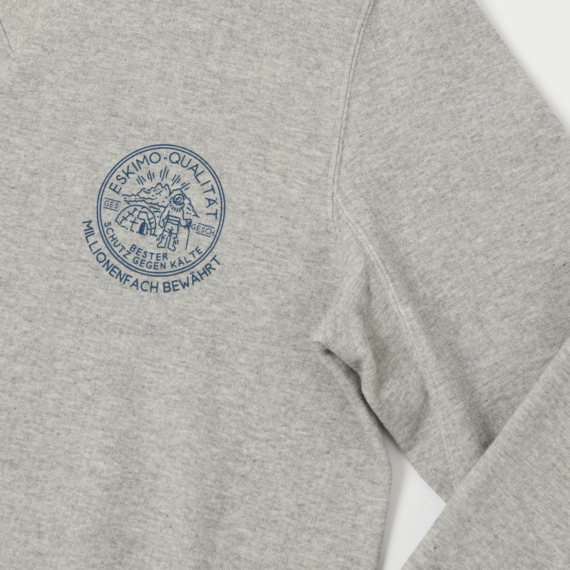 Merz b. Schwanen 344 Eskimo Print Sweatshirt - Grey Melange - Image 3