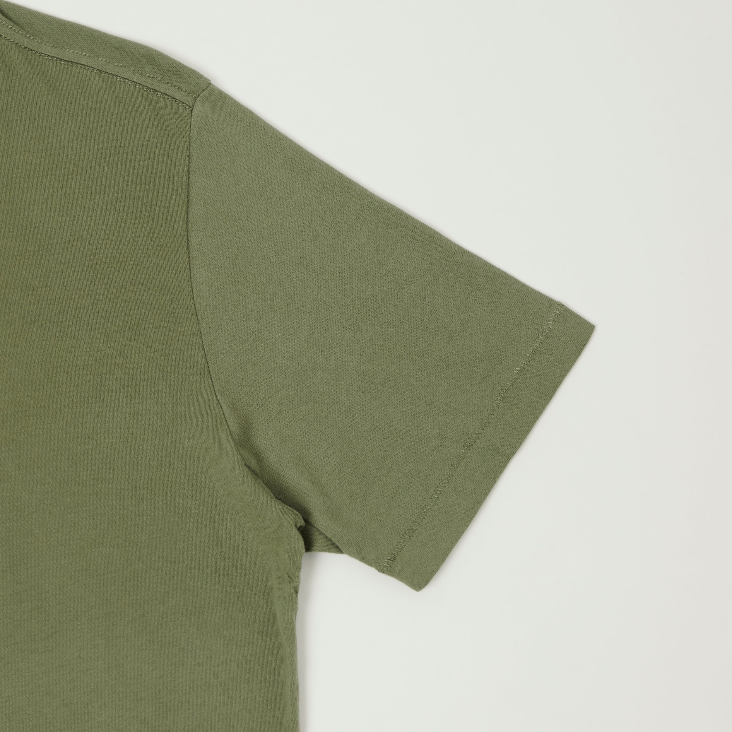 Merz b. Schwanen 'Good Basics' Pima Cotton T-Shirt - Light Army - Image 3