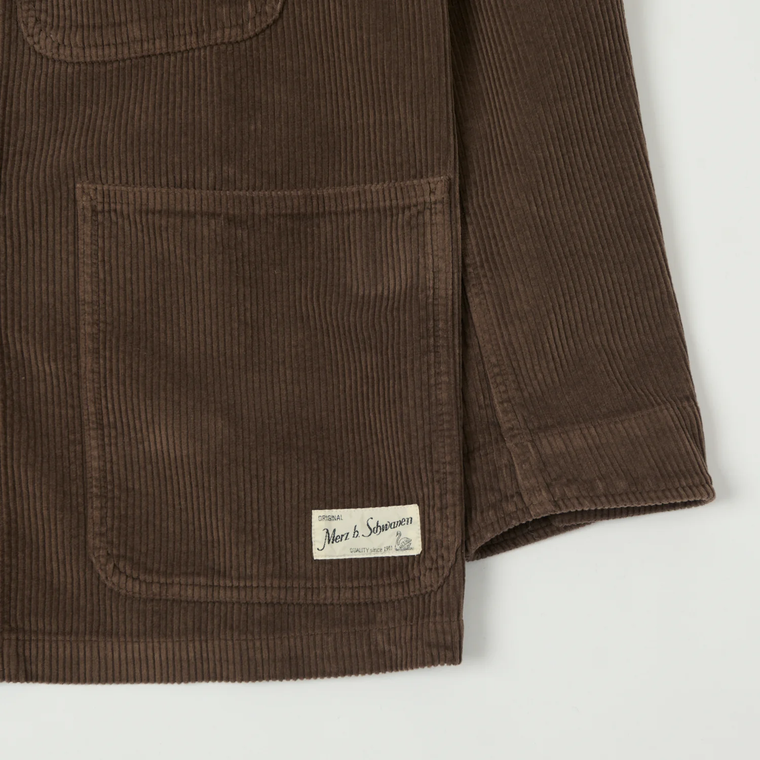 Merz b. Schwanen 'Good Basics' Corduroy Chore Jacket - Chocolate - Image 3