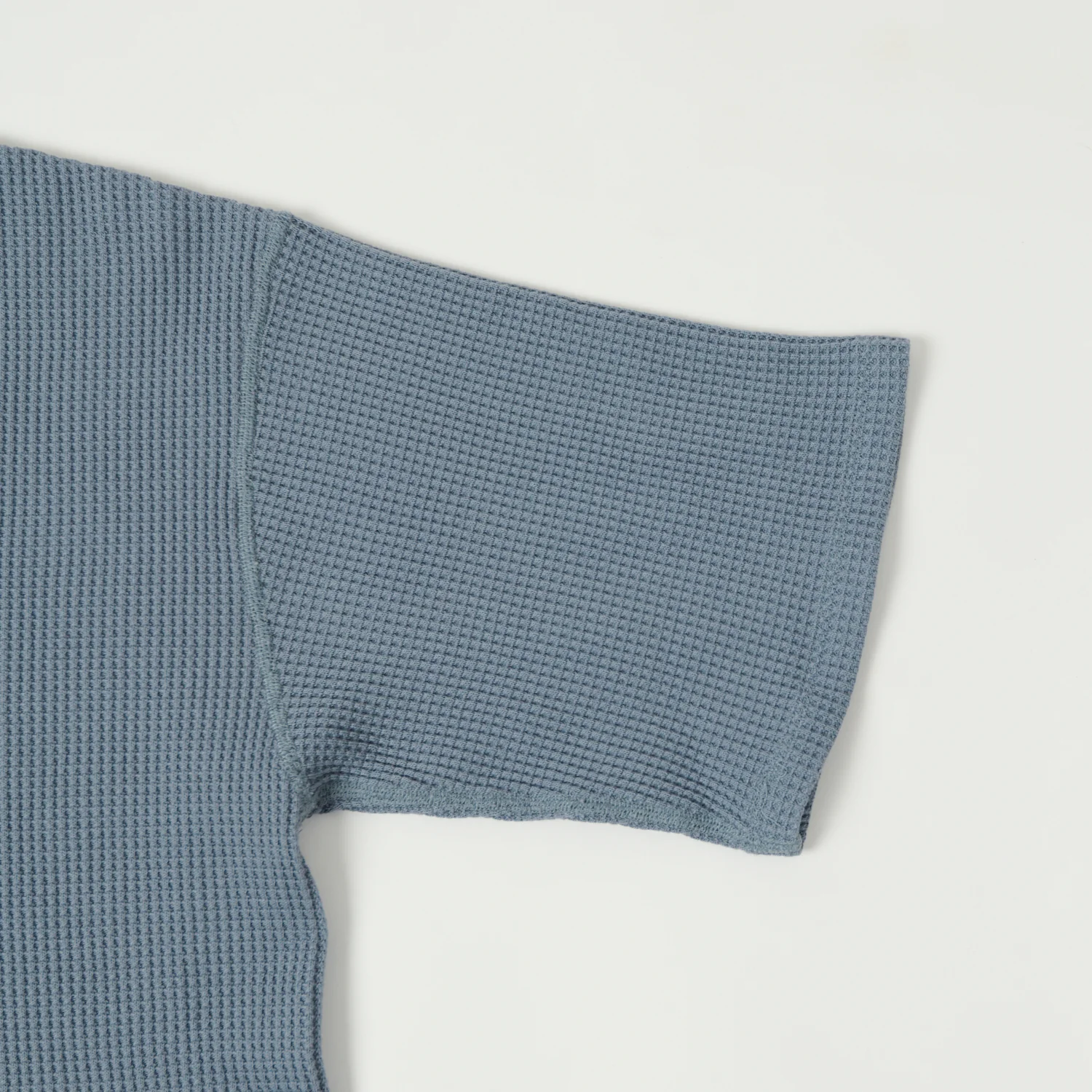 Nanamica Henley Neck Thermal T-Shirt - Blue Gray - Image 3