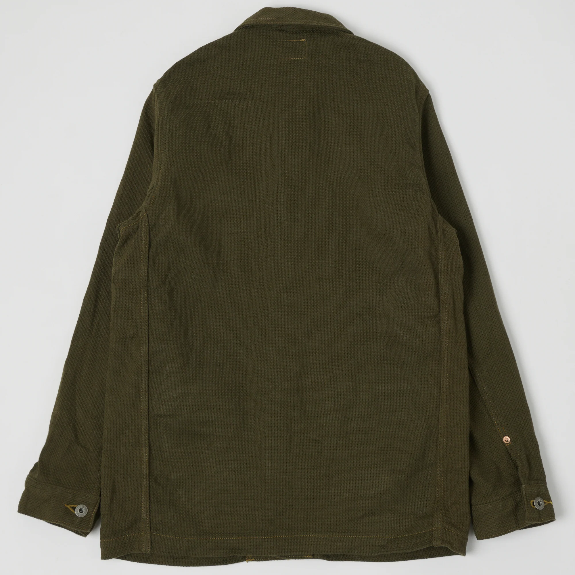 ONI Denim 03100-OLVDR Sashiko Dobby Coverall Jacket - Olive Drab - Image 3