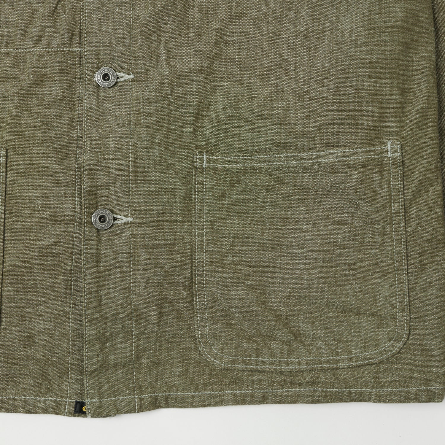 ONI Denim 03101-HCKOL 8.3oz Heavy Chambray Coverall Jacket - Khaki Olive One Wash - Image 3