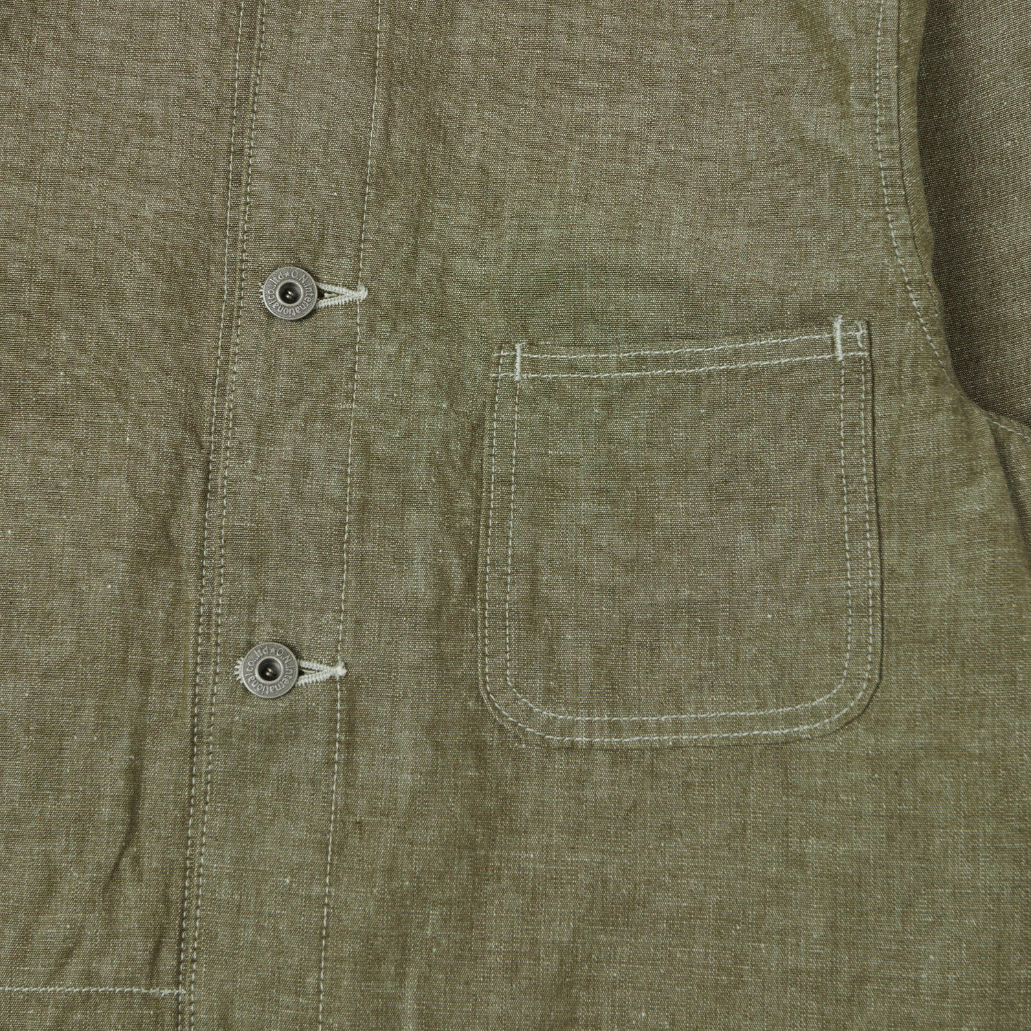 ONI Denim 03101-HCKOL 8.3oz Heavy Chambray Coverall Jacket - Khaki Olive One Wash - Image 4