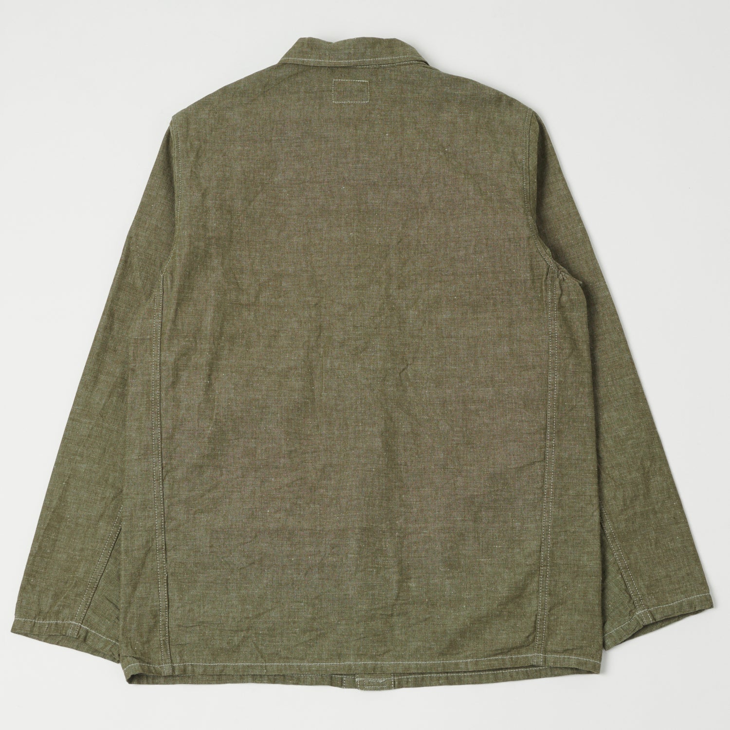 ONI Denim 03101-HCKOL 8.3oz Heavy Chambray Coverall Jacket - Khaki Olive One Wash - Image 6