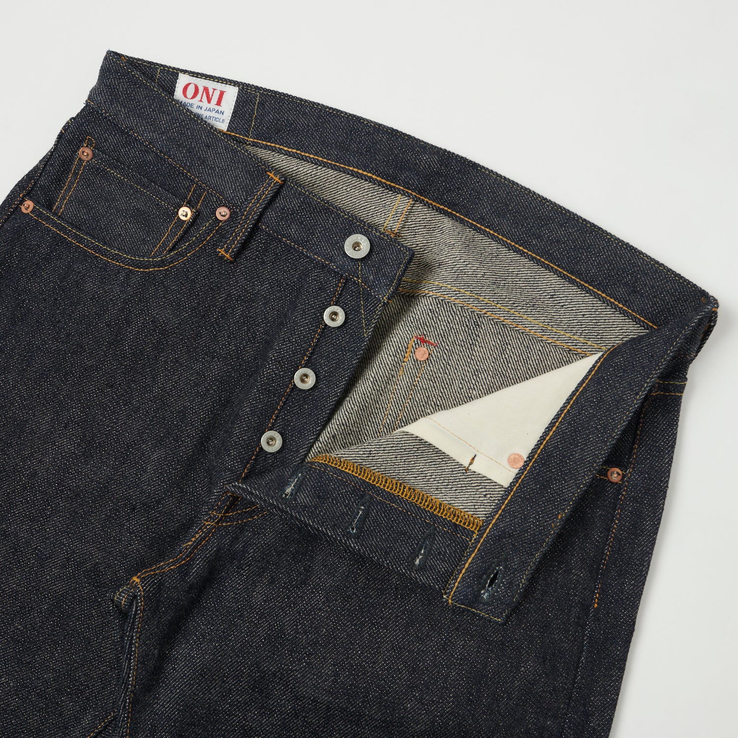 ONI Denim 552 Natural Indigo Secret Denim 20oz Slim Straight Jean - Raw - Image 5