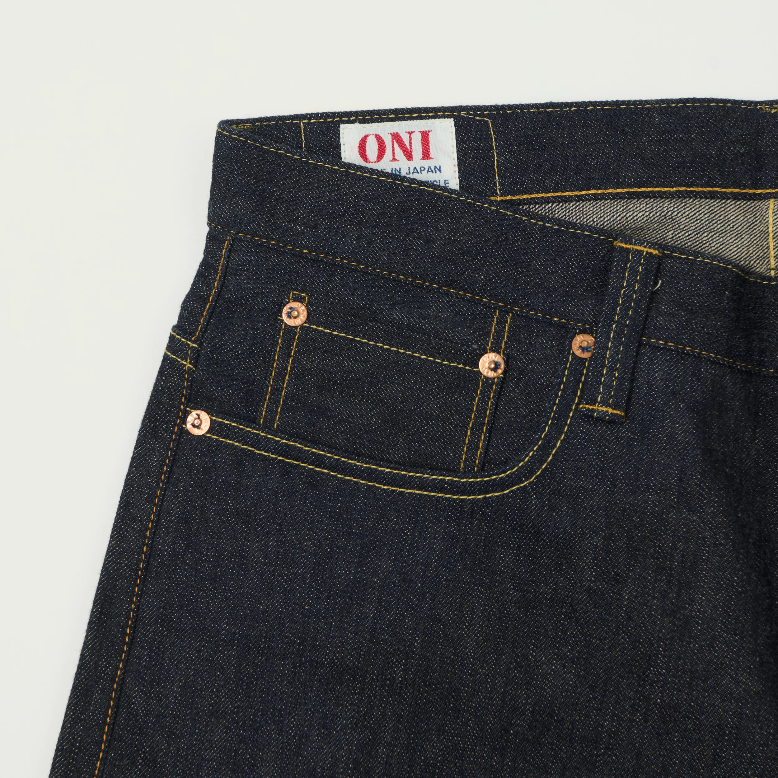 ONI Denim 707LWZR 12.5oz Natural Indigo Low Tension Slim Straight Jean - Raw - Image 4