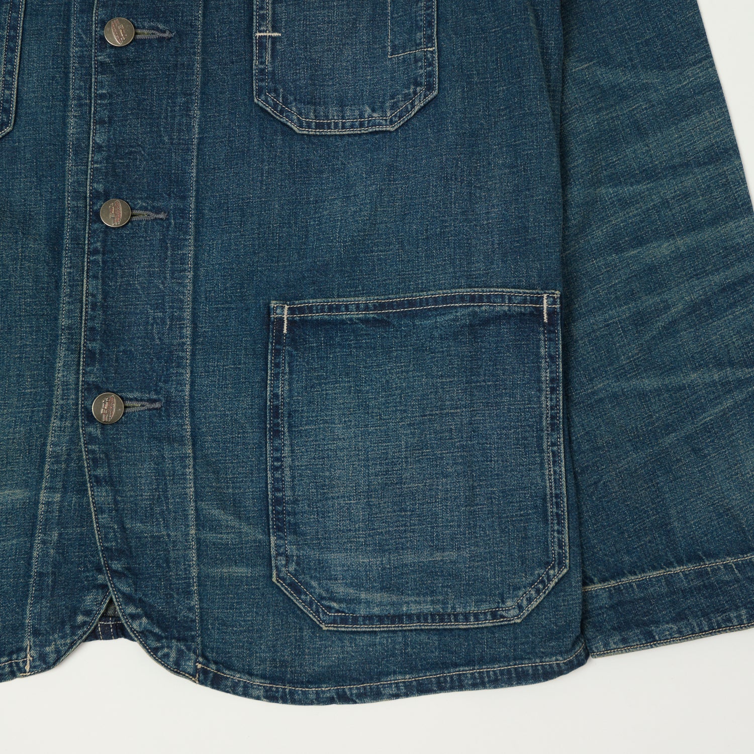 RRL Cotton-Linen Denim Engineer Jacket - Mid Wash - Image 3