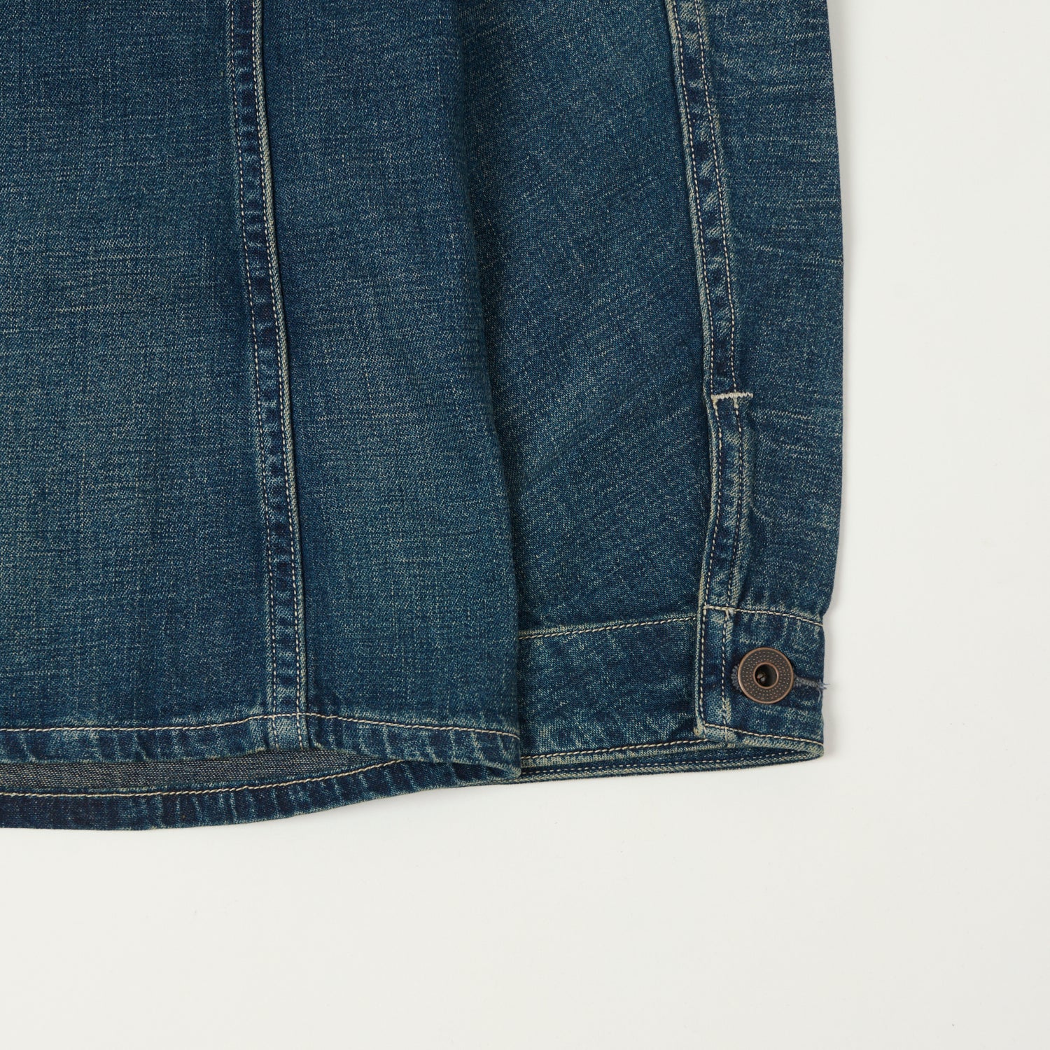RRL Cotton-Linen Denim Engineer Jacket - Mid Wash - Image 5
