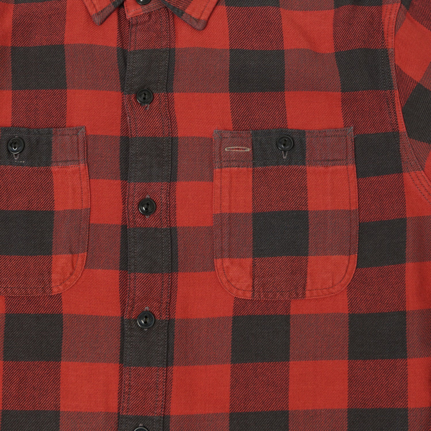 RRL Plaid Twill Workshirt - Red/Black - Image 4