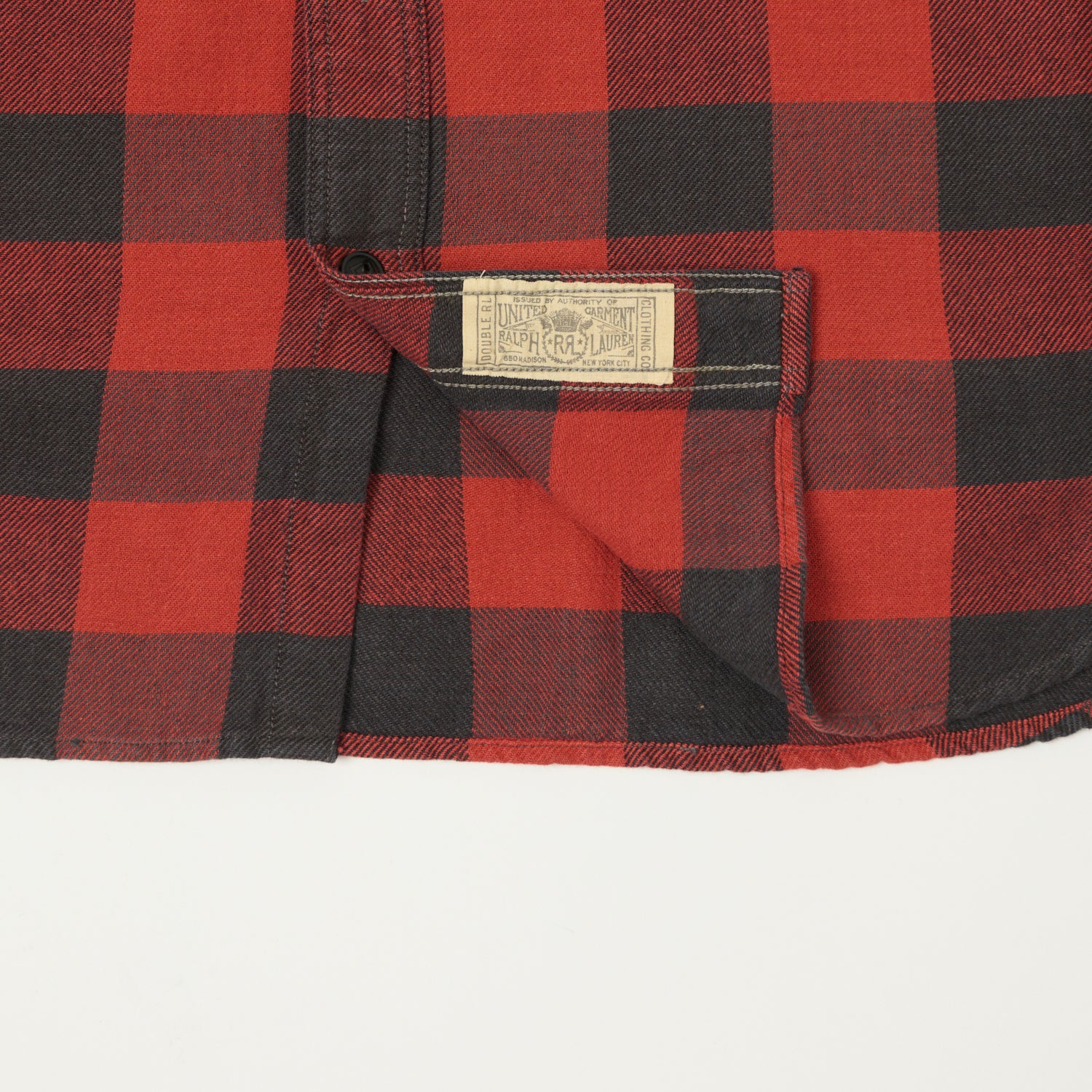 RRL Plaid Twill Workshirt - Red/Black - Image 5