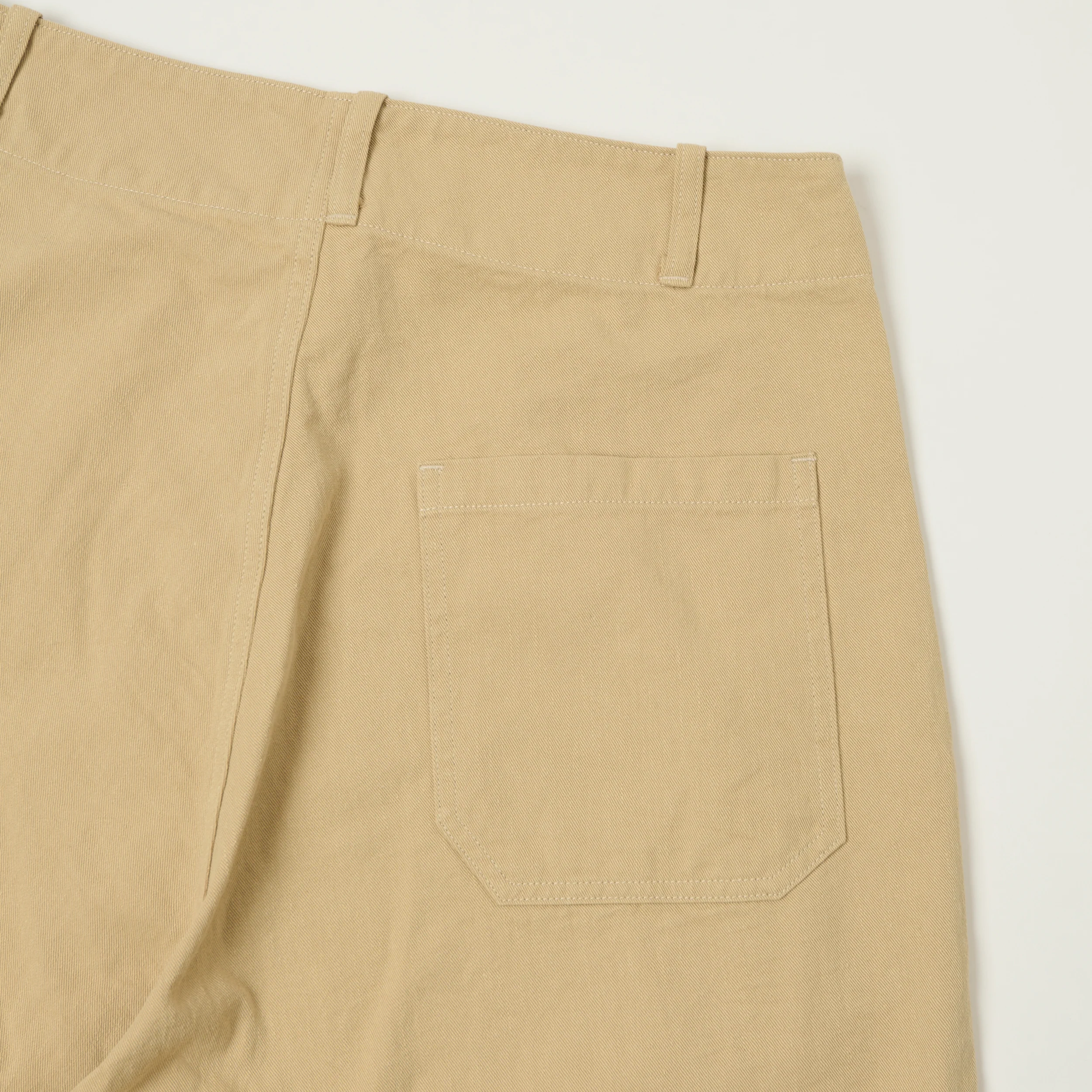 Kaptain Sunshine Cotton Drill Wide Pants - Khaki - Image 2