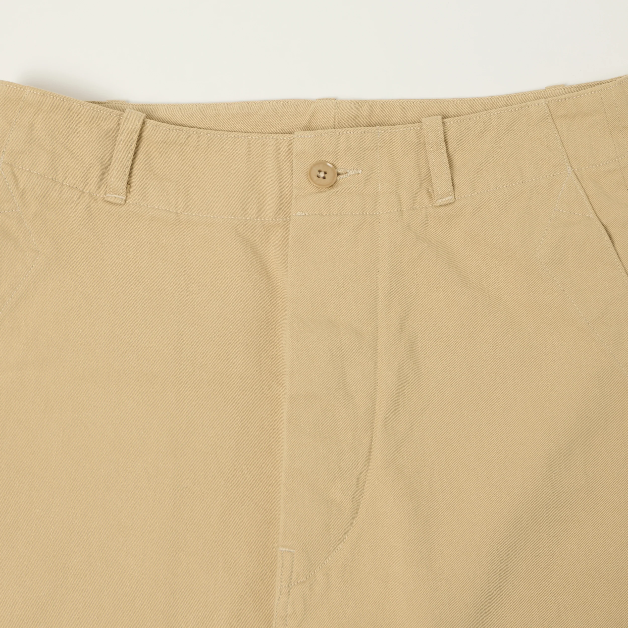 Kaptain Sunshine Cotton Drill Wide Pants - Khaki - Image 5