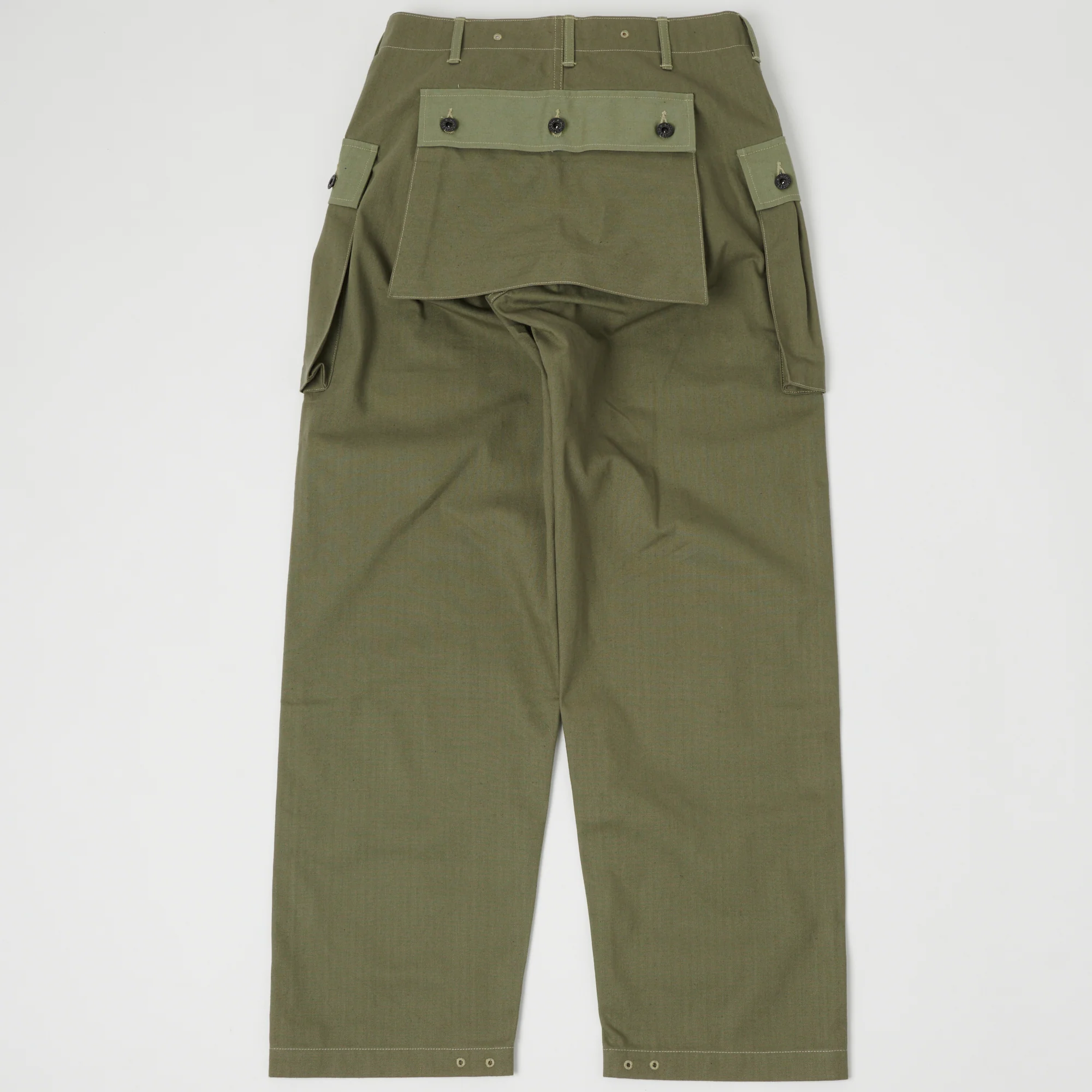 Warehouse & Co 1097 U.S.M.C. Herringbone Twill Monkey Pant - Olive Drab - Image 3
