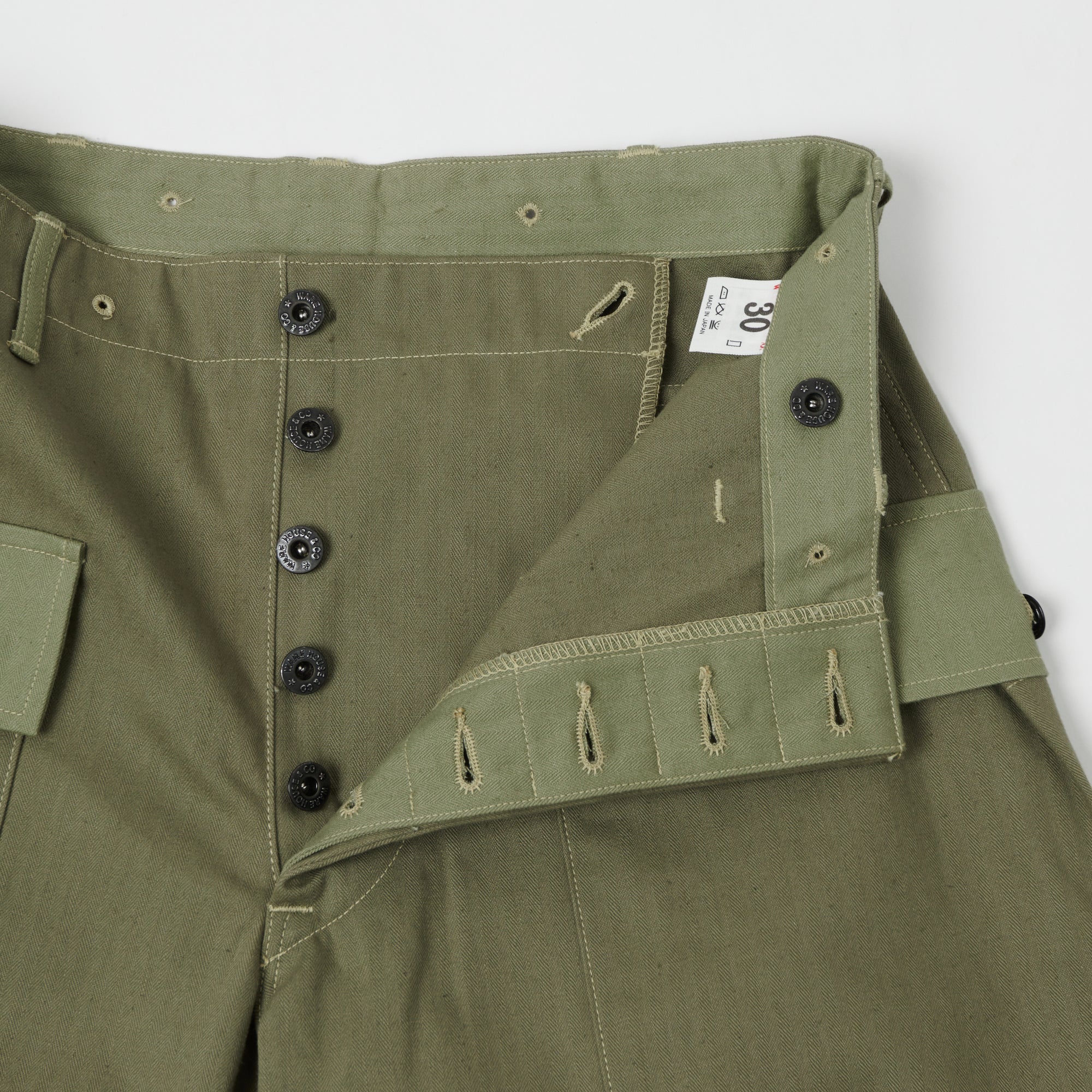 Warehouse & Co 1097 U.S.M.C. Herringbone Twill Monkey Pant - Olive Drab - Image 6