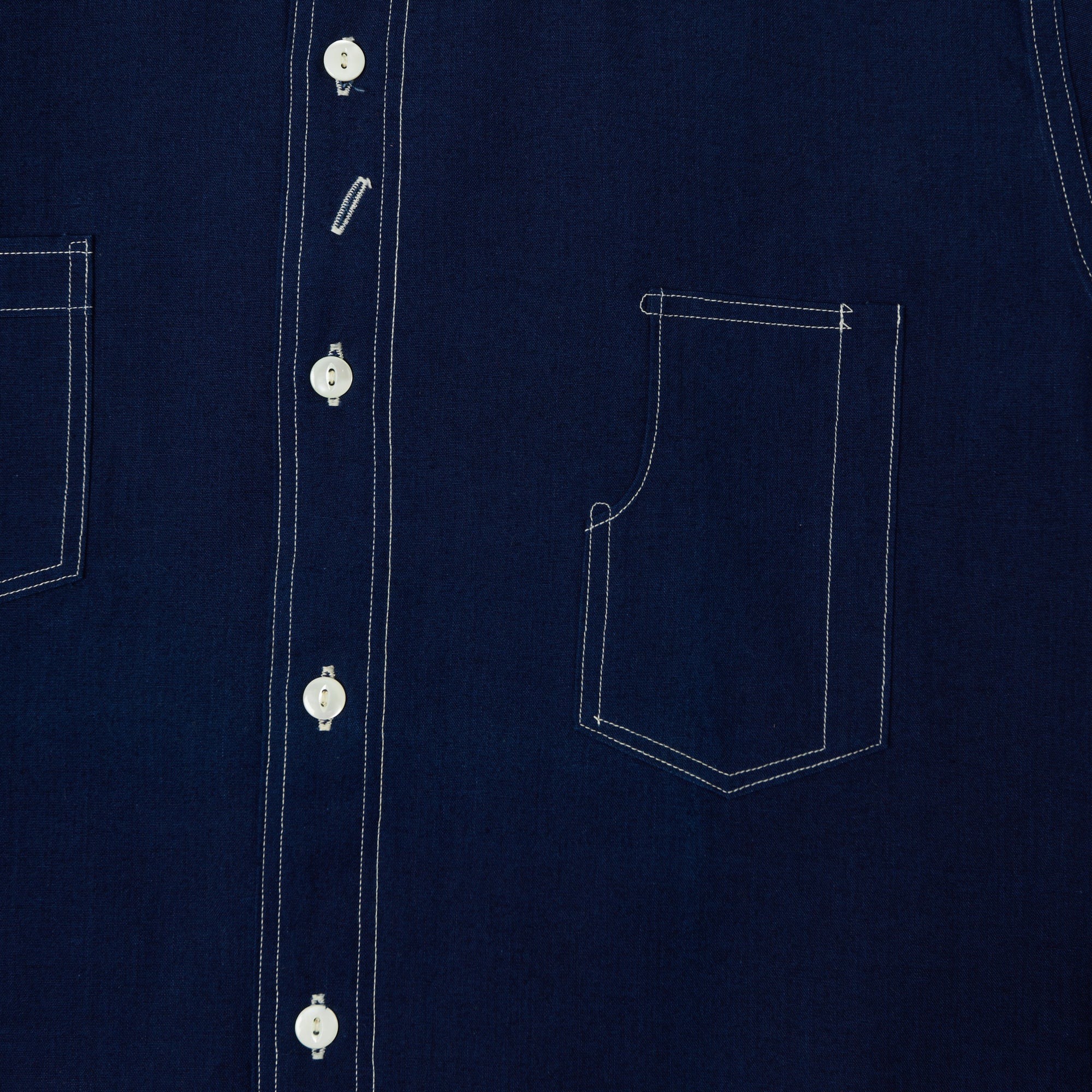 Warehouse & Co 3017 Duck Digger Engineer Chambray Shirt - Indigo - Image 6