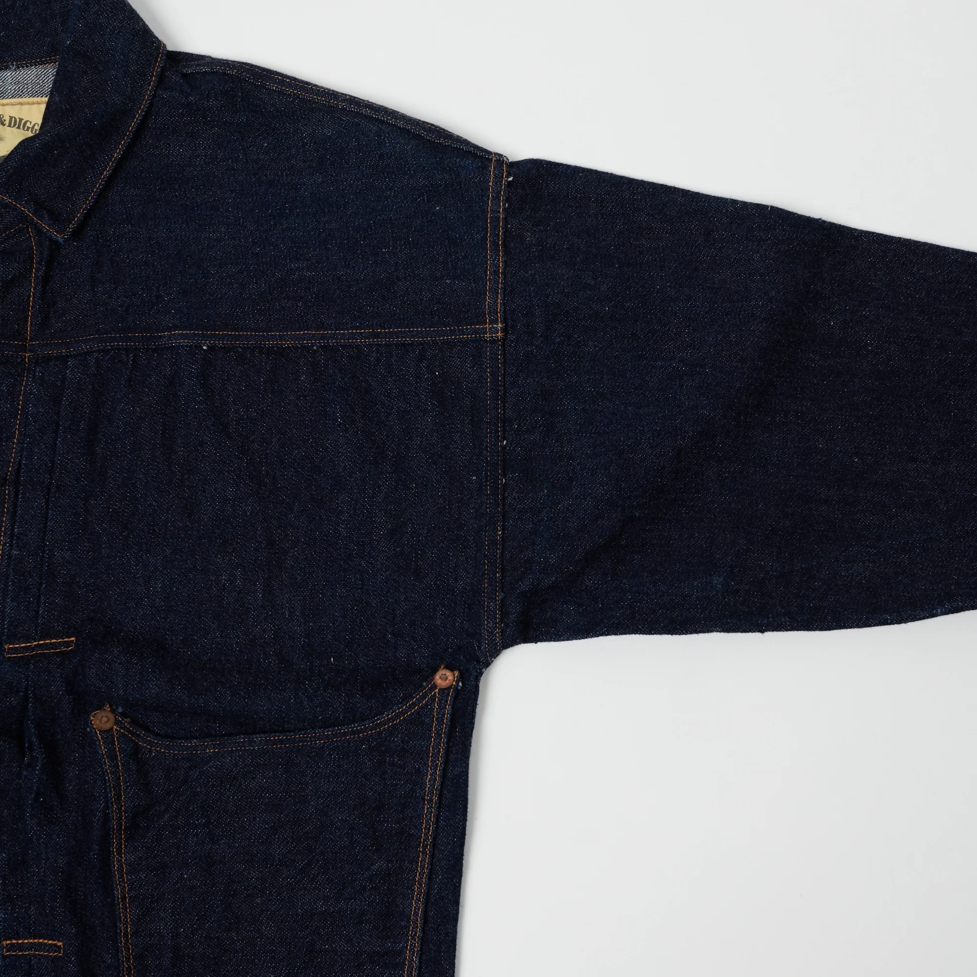Warehouse & Co 'Brown-Duck & Digger' Denim Blouse Jacket - Rinsed - Image 7