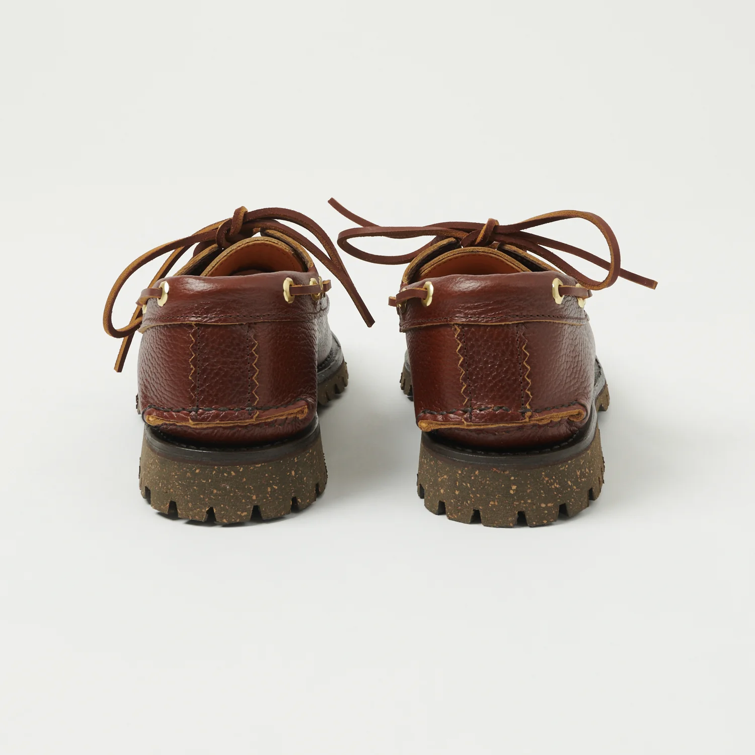 Yuketen Hex Eye w/ Lug Sole Boat Shoe - Grizzly Brown - Image 3