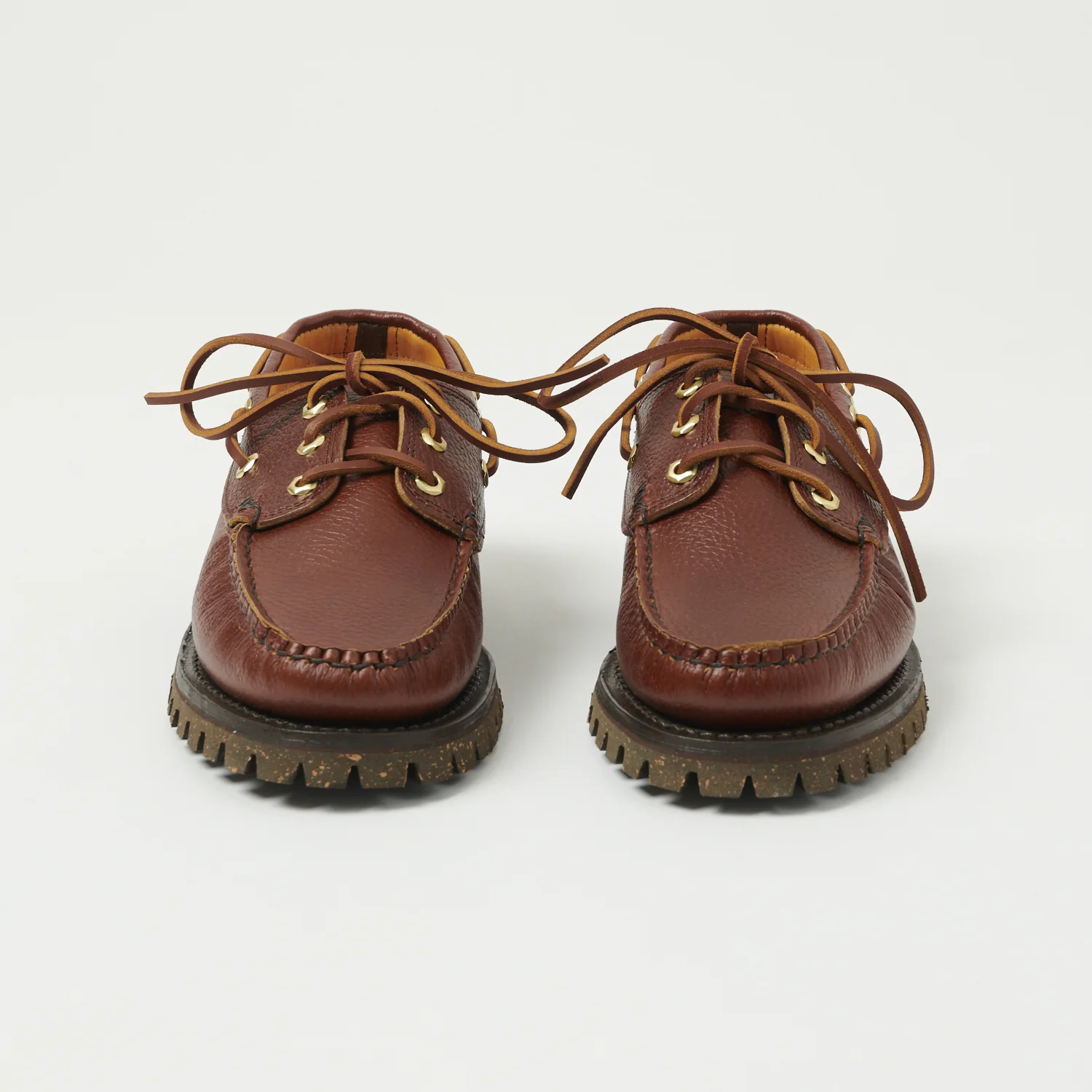 Yuketen Hex Eye w/ Lug Sole Boat Shoe - Grizzly Brown - Image 4